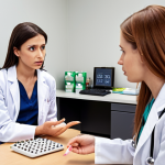 **

A gynecologist in a modern office setting, consults with a young woman about birth control options, emphasizing the personalized nature of hormonal contraceptive choices. The scene should convey a sense of trust and open communication.

**