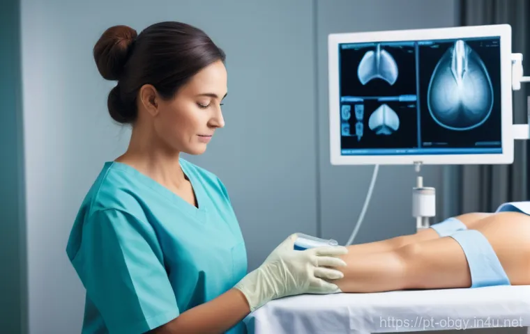 질 초음파 검사와 복부 초음파의 차이 - **Prompt for Transvaginal Ultrasound Image:**
    "A clean, professional medical image depicting a c...