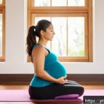 산후 골반 교정과 필요성 - A serene postpartum scene showing a young Latina mother wearing comfortable maternity underwear and ...